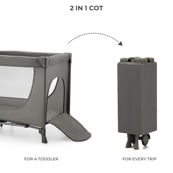 Pătuț Travel Kinderkraft Joy2, fără Accesorii, Dark Grey