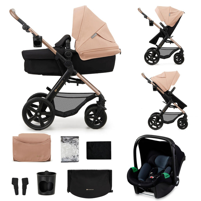 Cărucior 3 in 1 Kinderkraft Moov 2, Sand Beige