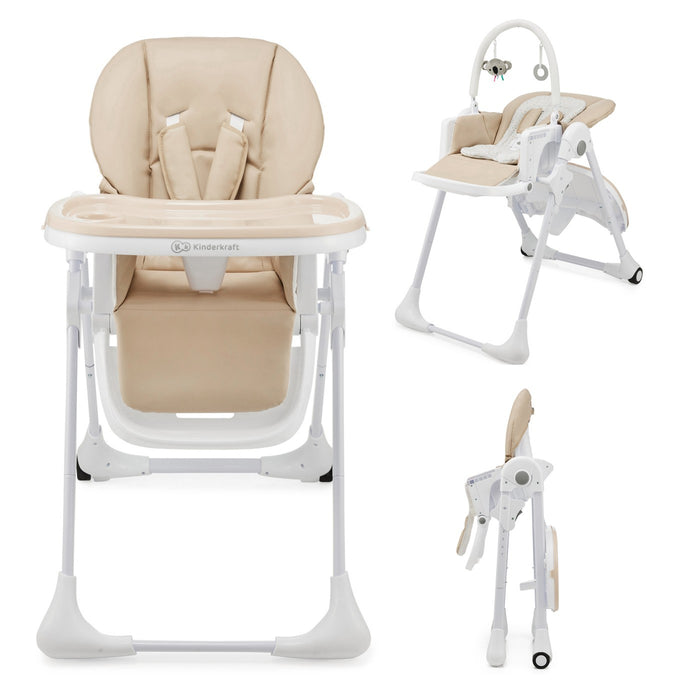 Scaun de Masă Kinderkraft Tummie, Pliabil, Beige