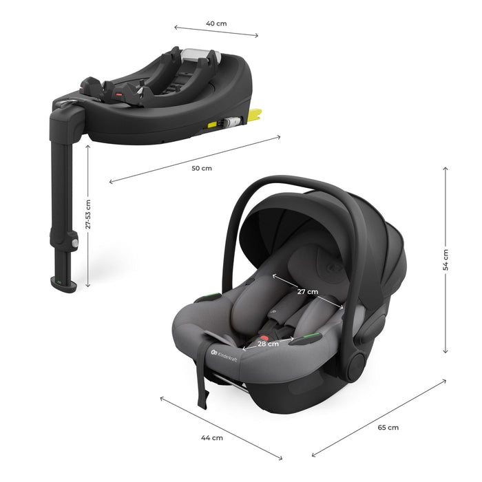 Scoică Auto Kinderkraft I-Lite cu Bază Isofix Endura Safe FX, Gray