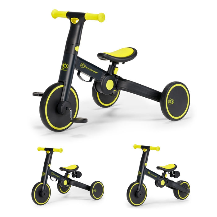 Bicicletă de Echilibru / Tricicletă Kinderkraft 4Trike, Black Volt