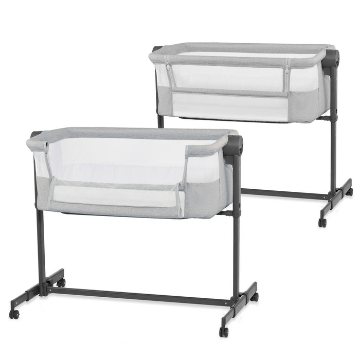 Pătuț Co-Sleeper Kinderkraft Nestee Up 2, Gri Deschis