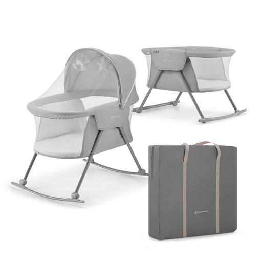 Pătuț Kinderkraft Lovi, 3 in 1, Grey