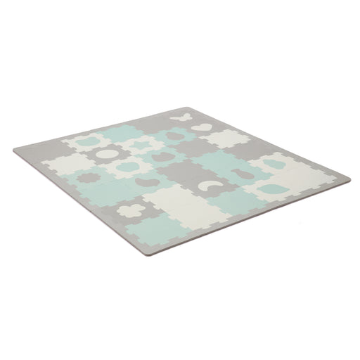 Covoraș de Joacă Kinderkraft Luno Shapes, Puzzle 3D, Spuma, Mint