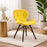 Scaun stil scandinav, Artool, Lago Velvet, catifea galbena, picioare lemn negru, 47x52x73.5 cm