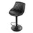 Scaun de bucatarie/bar, Artool, Kast, rotativ, piele ecologica neagra, picior metal negru, 45.5x48.5x85-105 cm