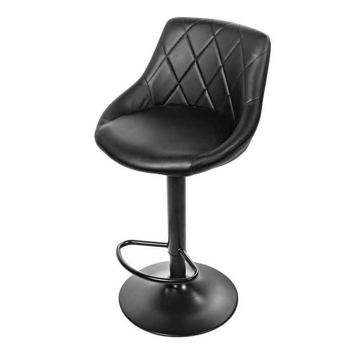 Scaun de bucatarie/bar, Artool, Kast, rotativ, piele ecologica neagra, picior metal negru, 45.5x48.5x85-105 cm