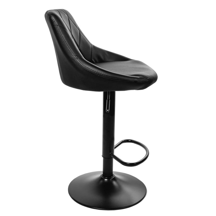 Scaun de bucatarie/bar, Artool, Kast, rotativ, piele ecologica neagra, picior metal negru, 45.5x48.5x85-105 cm