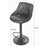Scaun de bucatarie/bar, Artool, Kast, rotativ, piele ecologica neagra, picior metal negru, 45.5x48.5x85-105 cm