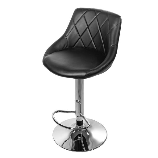 Scaun de bucatarie/bar, Artool, Kast, rotativ, piele ecologica neagra, picior metal argintiu, 45.5x48.5x85-105 cm