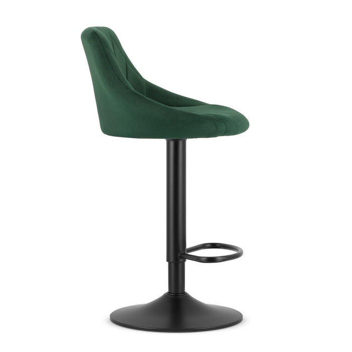 Scaun de bucatarie/bar, Artool, Kast, rotativ, catifea verde, picior metal negru, 45.5x49x85-105 cm