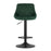 Scaun de bucatarie/bar, Artool, Kast, rotativ, catifea verde, picior metal negru, 45.5x49x85-105 cm