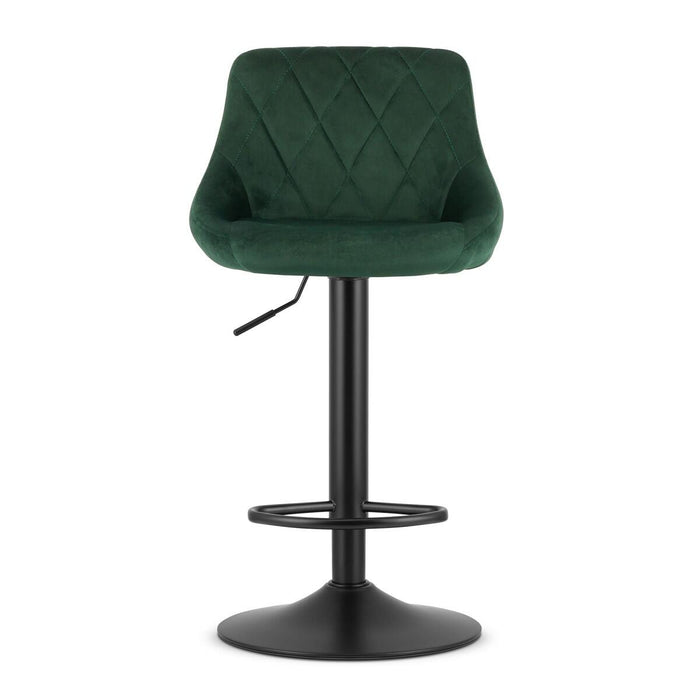 Scaun de bucatarie/bar, Artool, Kast, rotativ, catifea verde, picior metal negru, 45.5x49x85-105 cm