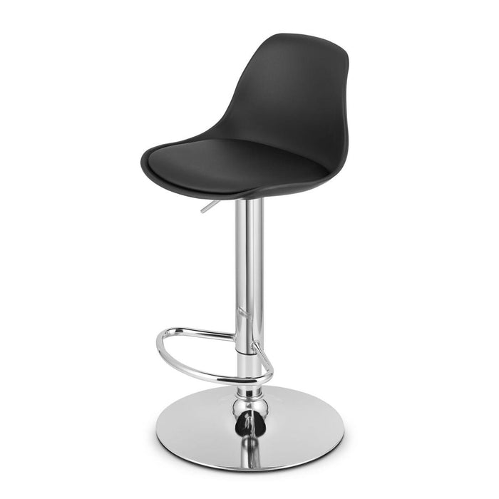 Scaun de bucatarie/bar, Artool, Hoga, rotativ, PP negru, picior metal argintiu, 38x40x81-102 cm