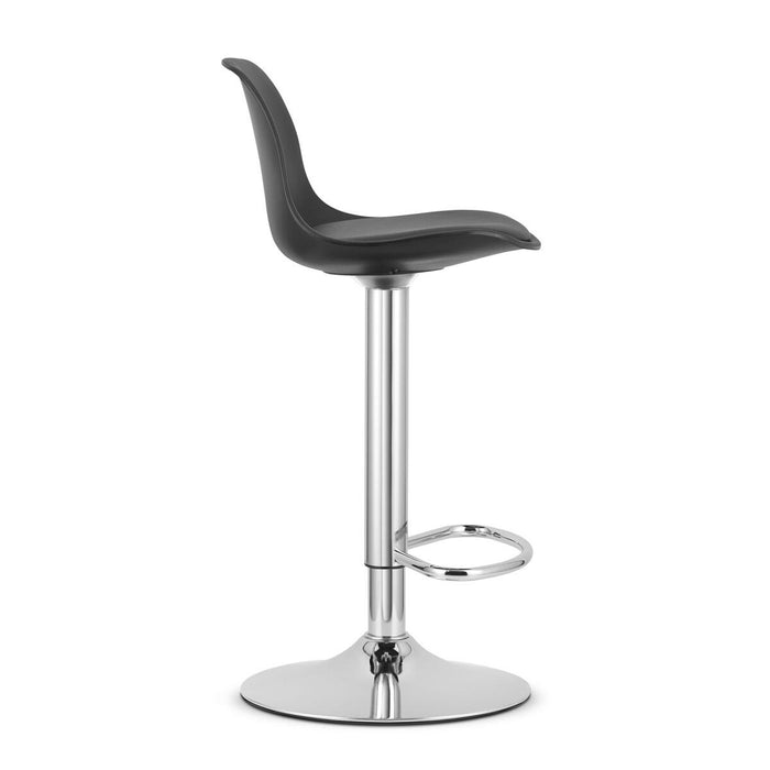 Scaun de bucatarie/bar, Artool, Hoga, rotativ, PP negru, picior metal argintiu, 38x40x81-102 cm