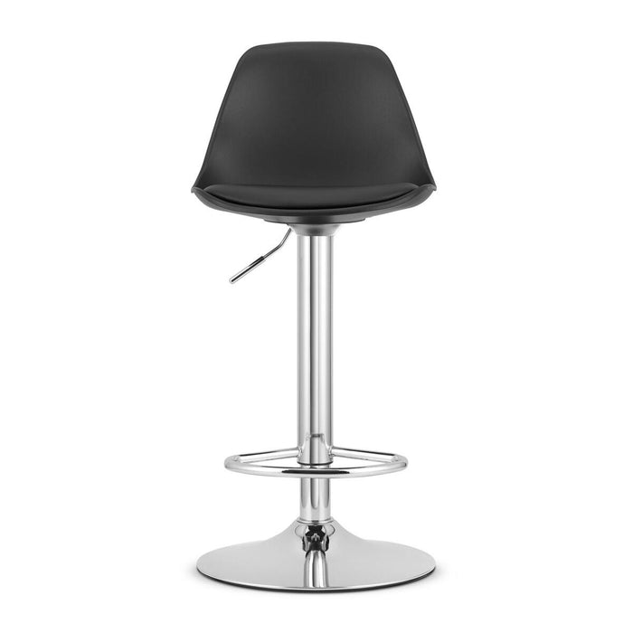 Scaun de bucatarie/bar, Artool, Hoga, rotativ, PP negru, picior metal argintiu, 38x40x81-102 cm