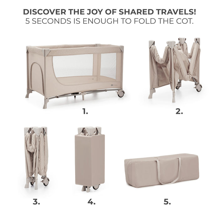 Pătuț Travel Kinderkraft Joy2, fără Accesorii, Beige