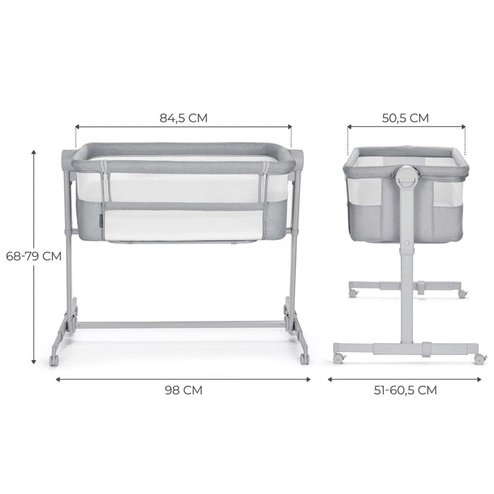 Pătuț Co-Sleeper Kinderkraft Neste Up, Full Light Grey