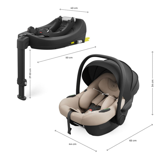 Scoică Auto Kinderkraft I-Lite cu Bază Endura Safe FX Beige