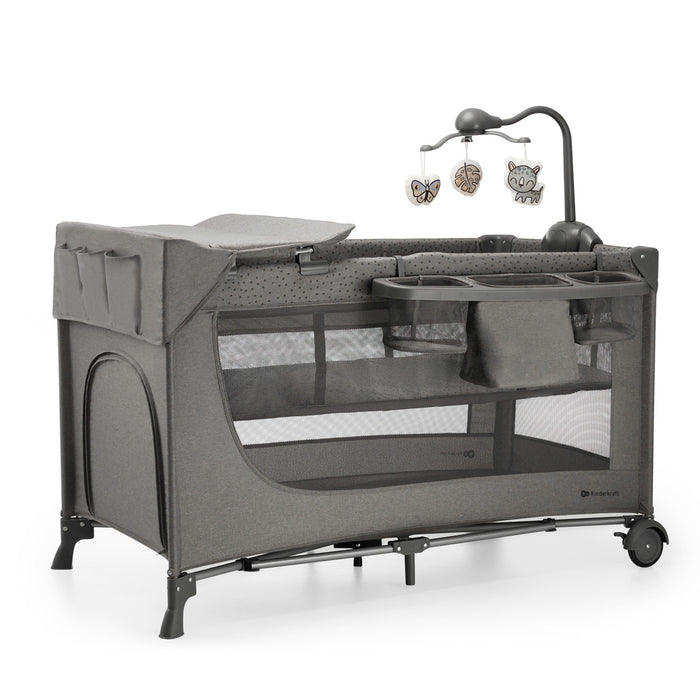 Pătuț Travel Kinderkraft Joy2, cu Accesorii, Dark Grey