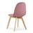 Set 4 scaune bucatarie/living, Artool, Bora, catifea roz inchis, picioare lemn natur, 44.5x54x81.5 cm