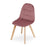 Set 4 scaune bucatarie/living, Artool, Bora, catifea roz inchis, picioare lemn natur, 44.5x54x81.5 cm