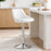 Scaun de bucatarie/bar, Artool, Kast, rotativ, piele ecologica alba, picior metal argintiu, 45.5x48.5x85-105 cm