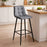Scaun de bucatarie/bar, Artool, Arceto, catifea gri, picioare metal negru, 43.5x32.5x104 cm