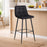 Scaun de bucatarie/bar, Artool, Arceto, catifea neagra, picioare metal negru, 43.5x32.5x104 cm
