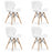 Set 4 scaune stil scandinav, Artool, Lago, piele ecologica alba, picioare lemn natur, 47x38x73 cm