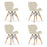 Set 4 scaune stil scandinav, Artool, Lago, catifea bej, picioare lemn natur, 47x52x74 cm