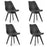Set 4 scaune bucatarie/living, Artool, Mark, PP negru, picioare negre, 49x55.5x82.5 cm