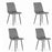 Set 4 scaune bucatarie/living, Artool, Lava, catifea gri, picioare metal negru, 43x51x90 cm