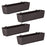 Set 4 jardiniere decorative cu suport metalic, Prosperplast, imitatie ratan, maro, 49.2x17.2x17.4 cm