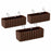 Set 3 jardiniere decorative cu suport metalic, sistem irigare, maro, 58x18x16.2 cm, Boardee Fencycase W