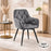 Scaun stil fotoliu bucatarie/living, Artool, York, rotativ, catifea gri inchis, picioare metal negru, 56x61x84 cm