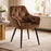 Scaun stil fotoliu bucatarie/living, Artool, York, catifea maro, picioare metal negru, 56x62x83.5 cm