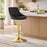 Scaun de bucatarie/bar, Artool, Kast, rotativ, catifea neagra, picior metal auriu, 45.5x49x85-105 cm