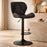 Scaun de bucatarie/bar, Artool, West, rotativ, piele ecologica neagra, picior metal negru, 46x48.5x90-111 cm