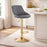 Scaun de bucatarie/bar, Artool, Kast, rotativ, catifea gri, picior metal auriu, 45.5x49x85-105 cm