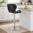 Scaun de bucatarie/bar, Artool, West, rotativ, piele ecologica neagra, picior metal argintiu, 46x48.5x90-111 cm