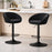 Scaun de bucatarie/bar, Artool, East, rotativ, catifea neagra, picior metal negru, 53x46x81-103 cm