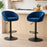 Scaun de bucatarie/bar, Artool, East, rotativ, catifea bleumarin, picior metal negru, 53x46x81-103 cm