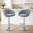 Scaun de bucatarie/bar, Artool, East, rotativ, catifea gri, picior metal argintiu, 53x46x81-103 cm
