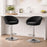 Scaun de bucatarie/bar, Artool, East, rotativ, catifea neagra, picior metal argintiu, 53x46x81-103 cm