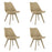 Set 4 scaune bucatarie/living, Artool, Mark, PP bej, picioare bej, 49x43x82 cm