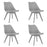 Set 4 scaune bucatarie/living, Artool, Mark, PP gri, picioare gri, 49x43x82 cm
