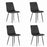 Set 4 scaune bucatarie/living, Artool, Lava, catifea neagra, picioare metal negru, 43x51x90 cm