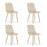 Set 4 scaune bucatarie/living, Artool, Lava, catifea bej deschis, picioare metal natur, 45x55x86 cm