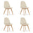 Set 4 scaune bucatarie/living, Artool, Bora, catifea bej, picioare lemn natur, 44.5x54x81.5 cm